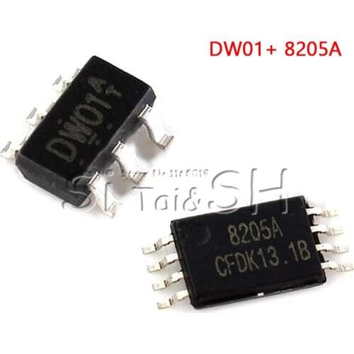 20PCS DW01 FS8205A FS8205 (10PCS* DW01 SOT23-6 +10PCS* FS8205A TSSOP8 ) New Original