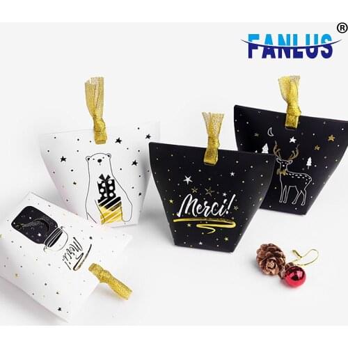 20pcs/Set Bronzing Gift Wrapping Candy Box Decorations Party Favors Supplies Christmas Gift Box Wedding Party Food Boxes