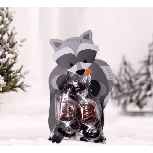 20pcs Lovely Animal Bear Rabbit Candy Cookie Packaging Bags Gift Box Greeting Cards Baby Shower Wedding Party Birthday Supplies