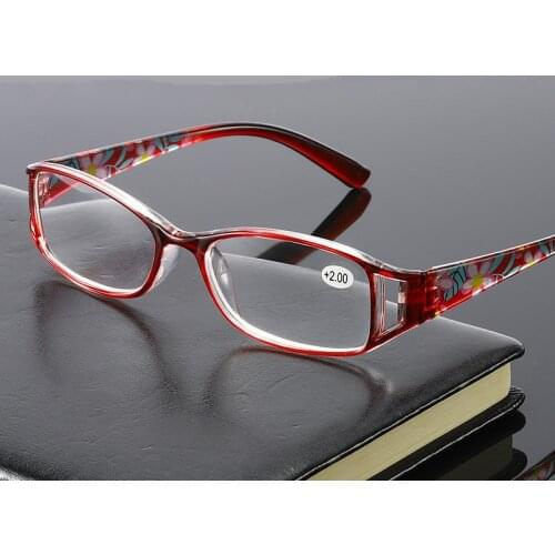 2021 Printed Reading Glasses Gorgeous Female Anti-Blu-ray Resin HD Glasses Fashion Flat Glasses +1.0 To +4.0 Espejo De Lectura