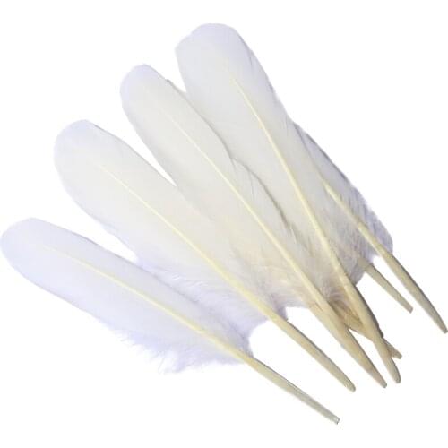 30pcs 10-15cm/4-6inch White Real Natural Goose Feathers For Diy Manual Decoration Handmade Wedding Hat Clothing Accessories
