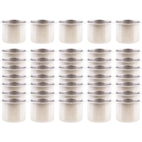 40x Stainless Steel Cup Drink Holder for Boat Sofa Rustproof Silver 68x55mm