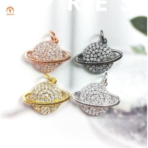 5pcs Universe Planet Saturn Pendant Gold Silver Space UFO Space Pendant Necklaces For Women Jewelry Charms Lover Gift Finding