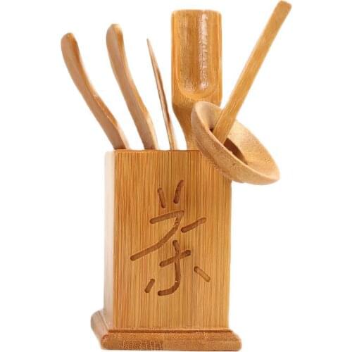 6Pcs/Set Bamboo Tea Utensils Chinese Gongfu Tea Set Tea Ceremony Tools