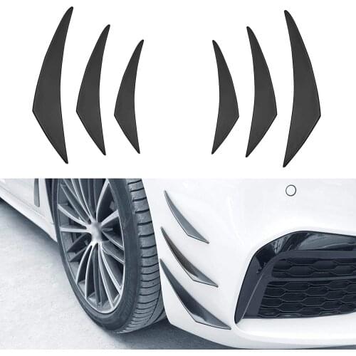 6PCS Universal Rubber Car Front Bumper Lip Protector Rear Diffuser Auto Carbon Fiber Spoiler Splitter Wing Protection Guard