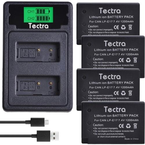 1pc LP-E17 LP E17 LPE17 Camera Battery+LCD Dual Charger with Type C port for Canon EOS 750D 760D T6i T6s M3 M5 M6 800D 8000D
