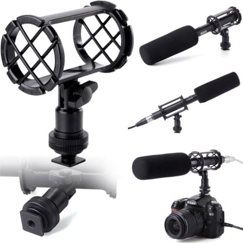 Microphone Video Shock Mount for RODE NTG-2 NTG-4 BOYA BY-PM1000 Shotgun Microphones 0.74" - 0.86" 19-25mm in Diameter