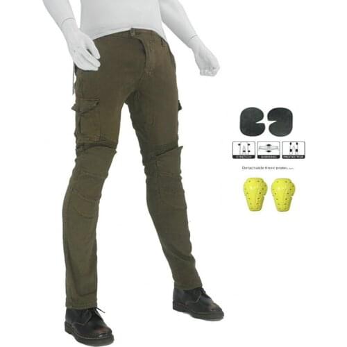 B06 Trousers motorcycle riding jeans models fall protection Four seasons pants 06 black green with belt protective gear