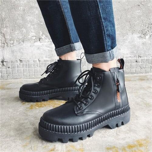 Autumn/Winter Working Boots For Men Black High Top Men Casual Shoes Brand Fashion Motorcycle Boots Leather Men Boots