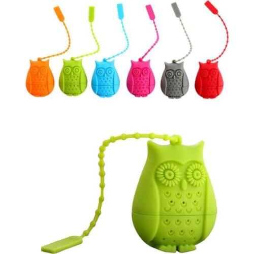 Make Tea Infuser Bags Strainer Teaspoon Filter Owl Holder Drinkware Kitchen Silicone Rubber Organizer Diffuser Gel Creative Gift