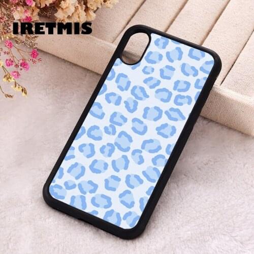 Iretmis 5 5S SE 2020 Phone Cover Case for iPhone 6 6S 7 8 Plus X Xs XR 11 12 Mini Pro Max Silicone TPU Cheetah baby blue