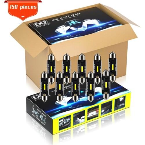 DXZ 150Pcs C5W bulb C10W LED Bulbs Canbus Festoon-41MM NO ERROR Car Interior Map Dome Light Reading Lights 12V/24V 3W Auto Lamp
