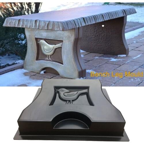 Black Bench Leg Mould Bird Shaped DIY Concrete Garden Patio Garden Benches