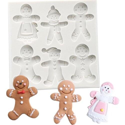 Gingerbread Man Mold Fondant Candy Chocolate Silicone Mould Baking Sugar Cake Candy Dessert Christmas Party Pastry Decoration