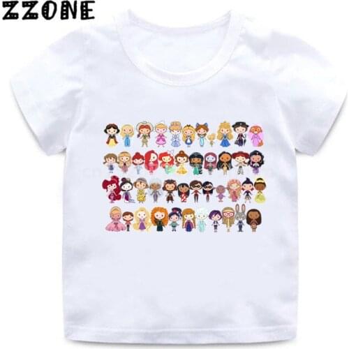 Girls/Boys Little Princesses Awesome Cartoon T shirt Kids Funny Clothes Children Summer White Tops Baby T-shirt