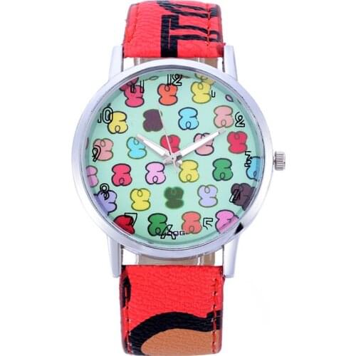 Hot Sale Montres Femmes Women 's Watches Fashion Leather Bear Stainless Steel Ladies Belt Quartz Girl Gift Clock Reloj Mujer