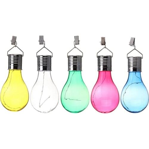 Colorful Home Garden Solar Light Bulb Waterproof Solar Rotatable Outdoor Garden Camping Hanging LED Light Lamp Bulb Decoration