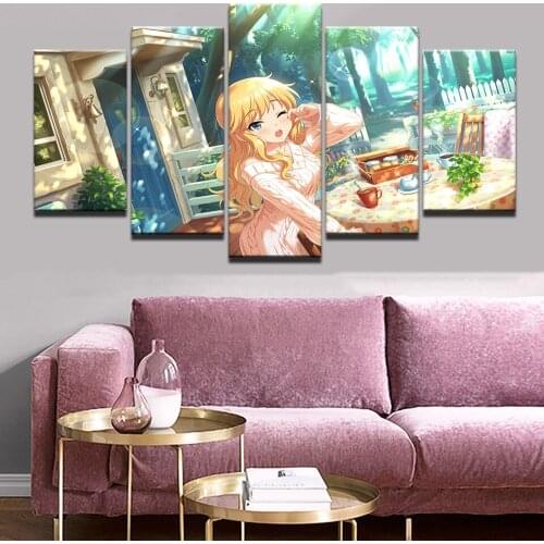 Modular Wall Art Prints 5 Set Poster The Idolmster Cinderella Girl Starlight Stage Anime Painting Hang Picture Home Decor Canvas