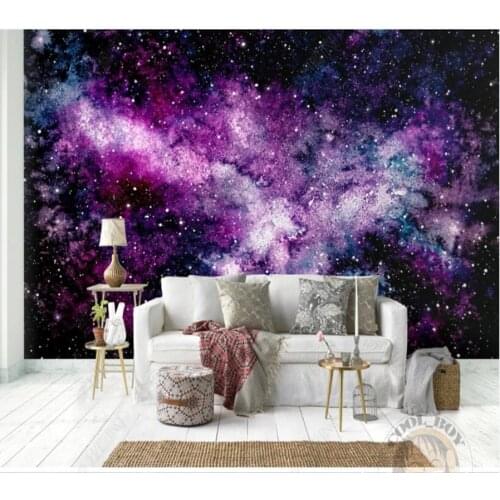 Papel de parede purple dream beautiful universe starry sky 3d wallpaper mural,living room tv wall childrens bedroom wall decor