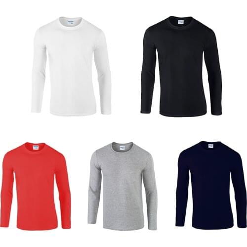 ONCE Pure Mens Tees Fashion 2020 Spring Long Sleeve Tops Men Casual Crew Neck Male Basic Simple T Shirt