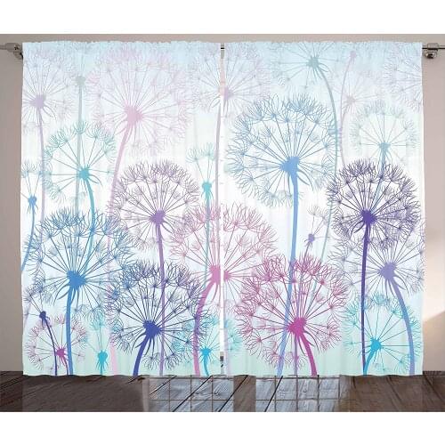 Dandelion Watercolor Abstract Flower Window Curtain Home Bedroom Decor Curtains for Living Room Christmas Living Room Curtains