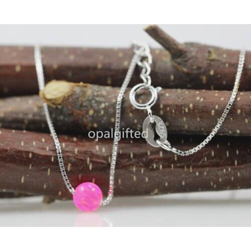 Wholesale Elegant New Design Jewelry op55 hot pink Jewelry Pendants Necklaces For Women Round Beads Opal Stone Fashion Necklaces