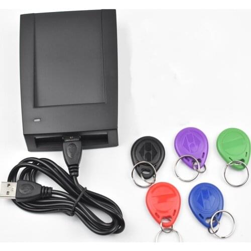 125Khz RFID Copier Reader Writer Duplicater with Software + 5pcs EM4305 T5577 Writable Keyfobs for Access Control