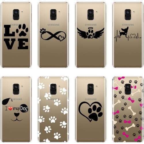 Heart Dog Puppy Back Cover For Samsung Galaxy A3 A5 A7 2016 2017 Soft Silicone Case For Samsung A5 A7 2018 A6 A8 Plus Phone Case