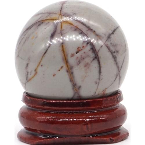 Natural Polchrome Jasper Stone Ball Mineral Quartz Sphere Hand Massage Crystal Ball Healing Feng Shui Home Decor Accessory 30mm
