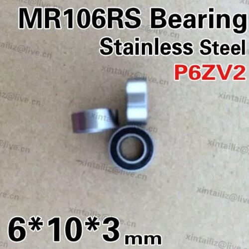 [SSMR106RS-P6]10PCS Free Shipping stainless steel medical ball bearing inner 6mm MR106-2RS L10600 ball bearing 6*10*3