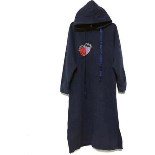 Sweatshirt Women 2019 Autumn Winter Hoodies Long Sleeve Loose Plus Thick WomenS Sweatshirt Dress Pullover Long Hoody AA5032