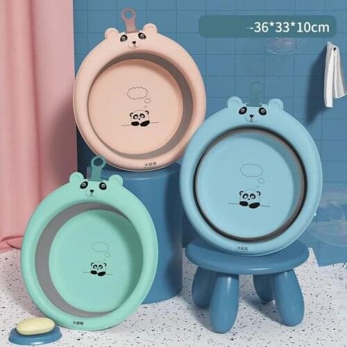 Creative Personality Cartoon cChildrens Baby Folding Washbasin Can Be Hung Portable Washbasin