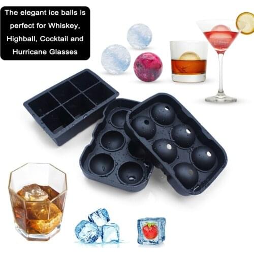 1 X Set Reusable Glacio Silicone Giant Ice Ball Maker Cube Molds No-Spill Ice Cube Tray (Set of 2) BPA Free
