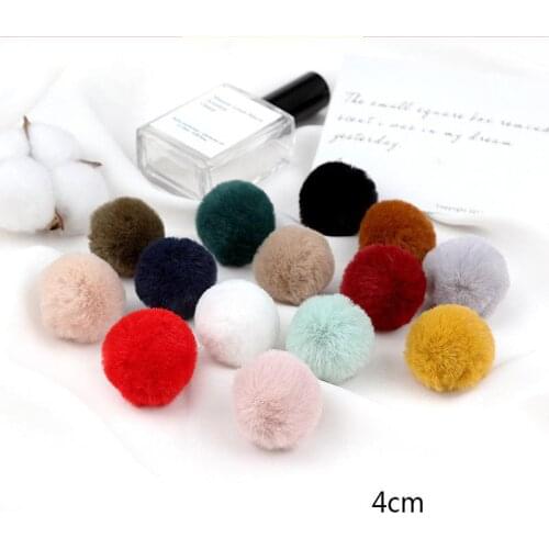 10pcs 40mm Imitation Rabbit Fluffy Soft Pom Poms Pompoms Ball Handmade Earring Wedding Decor Diy Sewing Craft Supplies