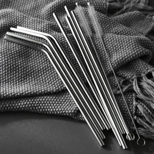 1000pcs/lot Reusable Stainless Steel Straws Eco Friendly Metal Drinking Straws Bent Straight Straw Bar Cocktail Accessories#6535