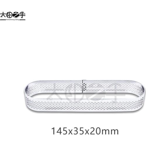 145x35x20mm Oval Perforated Tart Ring 304 Stainless Steel Tart Ring Tartlet Mold Make Oval Fruit Pie Egg Tart