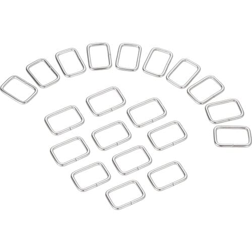 20Pcs 32*22mm Metal Adjustable Rectangle D Ring Belt Ribbon Buckles Hasps Clasp for 25mm Webbing Backpacks Shoes Bag Dog Collar