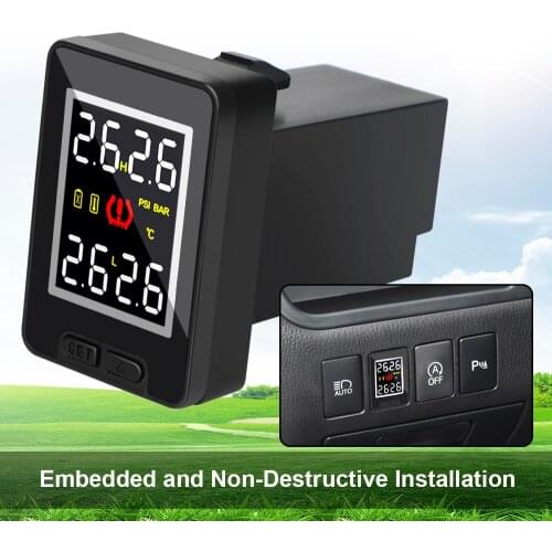 4Pcs External Internal Sensor Waterproof Car TPMS Save Fuel Tire Pressure Monitor System Temperature Real-time Monitoring