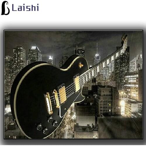 5D DIY Diamond Embroidery guitar City night view Full Square Round Rhinestone Mosaic Painting Cross Stitch Flowers Diamond Kit