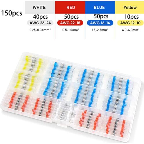 50pcsSolderSeal quick Wire Connectors Heat Shrink Butt electrical waterproof car Kit Sleeve Connect Insulated tube para terminal