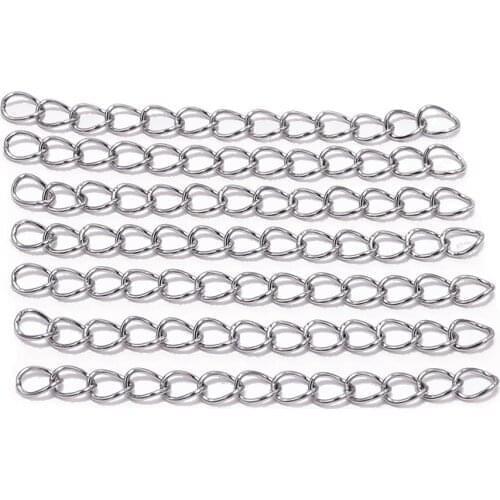 50Pcs 5 7cm Stainless Steel Bulk Necklace Extension Chain Tail Extender Bracelet Chains for DIY Jewelry Making Findings Supplies