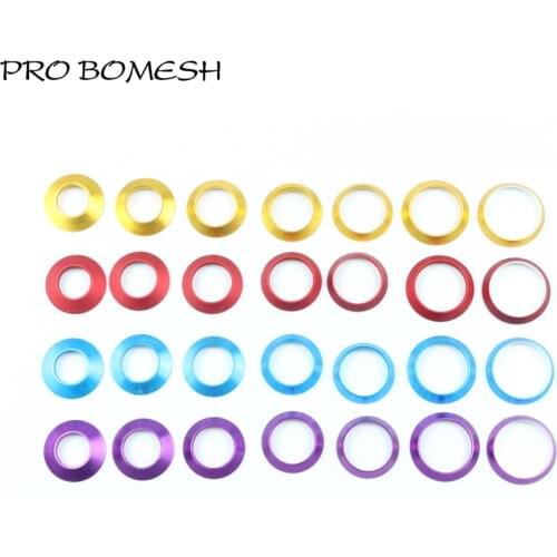 Pro Bomesh 7pcs/Lot 9mm-15.5mm Size Aluminum Winding Check Decorative Ring Trim ring DIY Fishing Rod Component Accessory