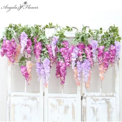 DIY Wedding Ceiling Wall Hanging Wisteria Artificial Flower String Plants Vine Decor For The Fence Balcony Room Home Accessories