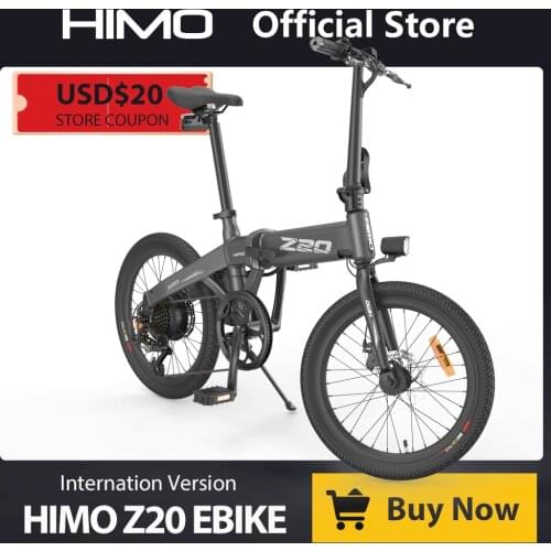 No Tariff Himo Z20 Electric Bicycle Mens Womens Outdoor City Folding E bike 250W 20 Inch Tire 80km Range 10AH Lithium Battery