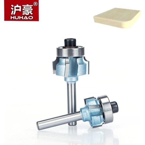 HUHAO 1pc 1/4" Woodworking Bit With Bearings CNC Tool Four Teeth Trimming Milling Cutter Router Bits For Wood High Speed Steel