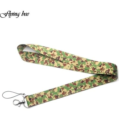 Flyingbee Camouflage Lanyards For keychain ID Card Pass Gym Mobile Phone USB Badge Holder Hang Rope Lariat Lanyard X0075