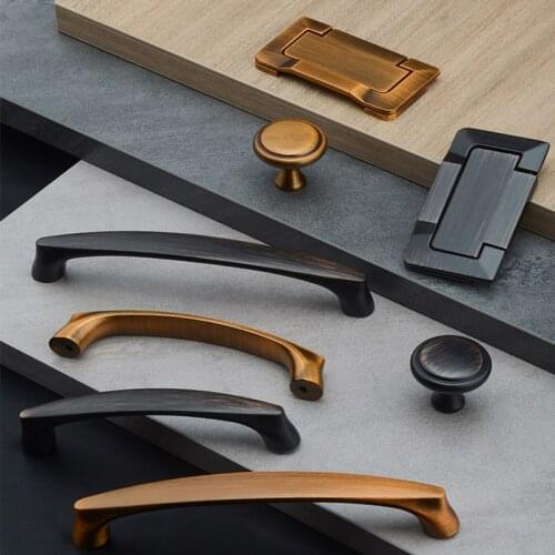 KK&FENG Zinc Alloy Kitchen Handles Black Gold Closet Drawer Cabinet Knob Handles Wardrobe Dressing Table Knob Furniture Hardware