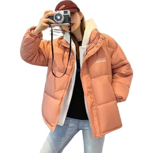Fashion Fake Two-Piece Hooded Winter 2021 Womens Coats Korean Version Of The New Parkas Thick Loose Bread Winter Jacket Women