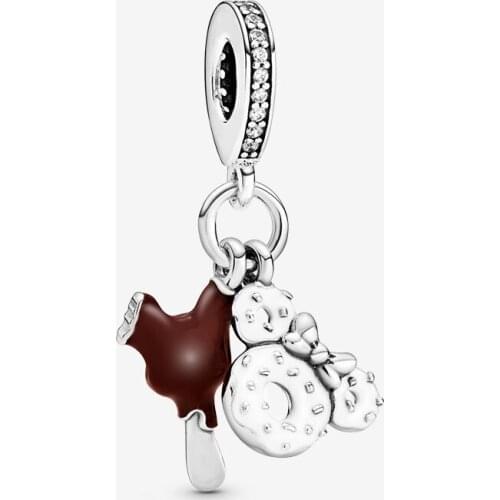 2020 Hot 925 Sterling Silver Ice Cream Donut Dangle Charm Beads Fit Original Pandora Bracelets Brand Jewelry Gift