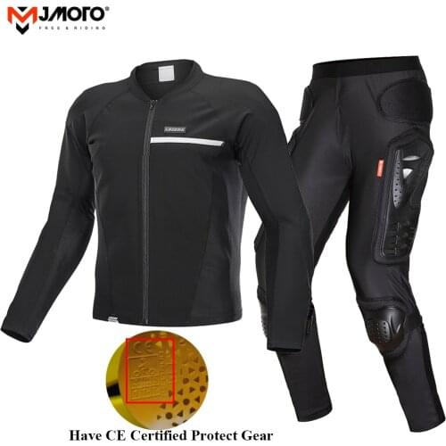 LYSCHY Men Summer Motocross Jacket Clothing Motorcycle Breathable Riding Armor Jacket Pants CE Certified Protect Gear Jacket